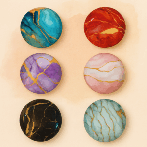 Marble Effect Glass Magnet Set