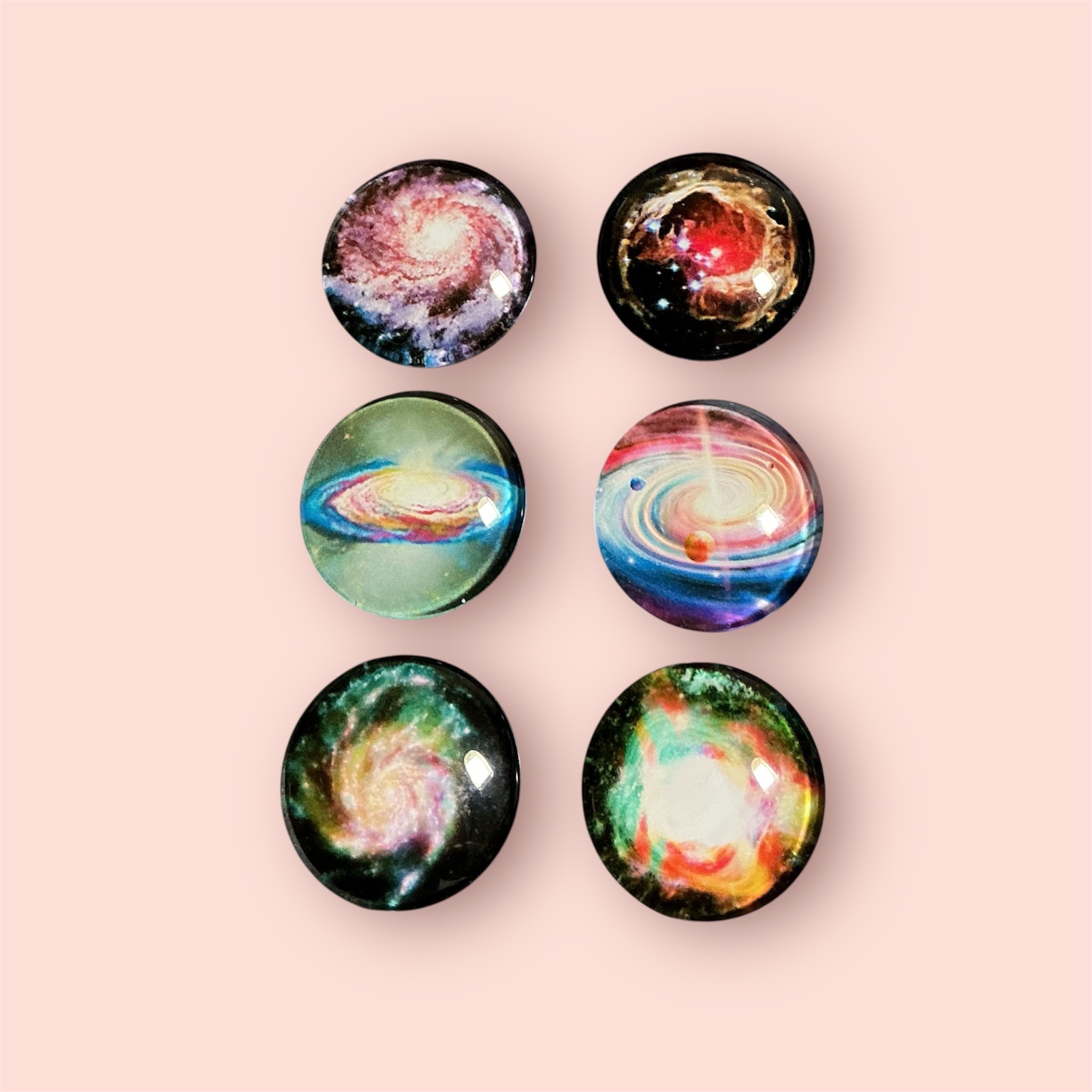 Planet and nebula fridge magnets