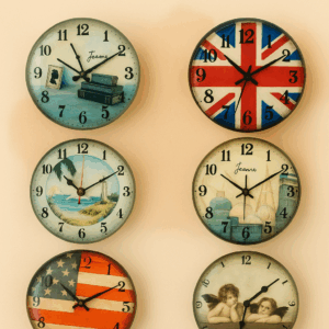 Vintage Clock Glass Magnet Set