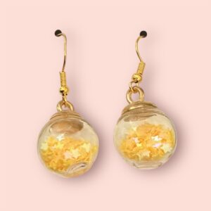 Yellow star bauble earrings