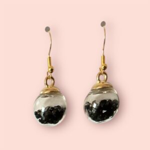 Black Rhinestones Bauble earrings