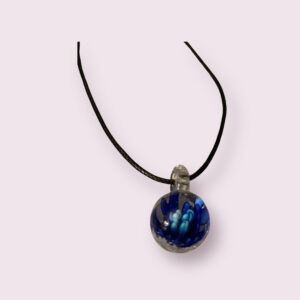Blue flower bauble necklace