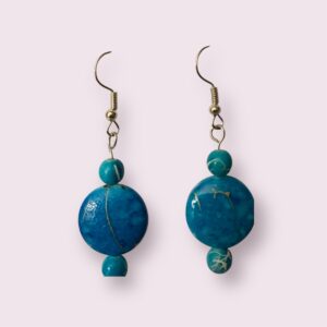 Turquoise mottled earrings