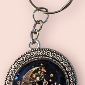 Decorated Moon Keychain