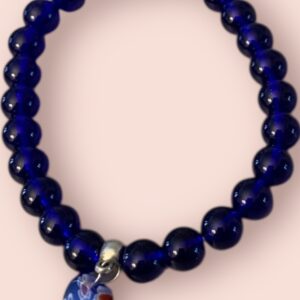 Blue bracelet with heart charm