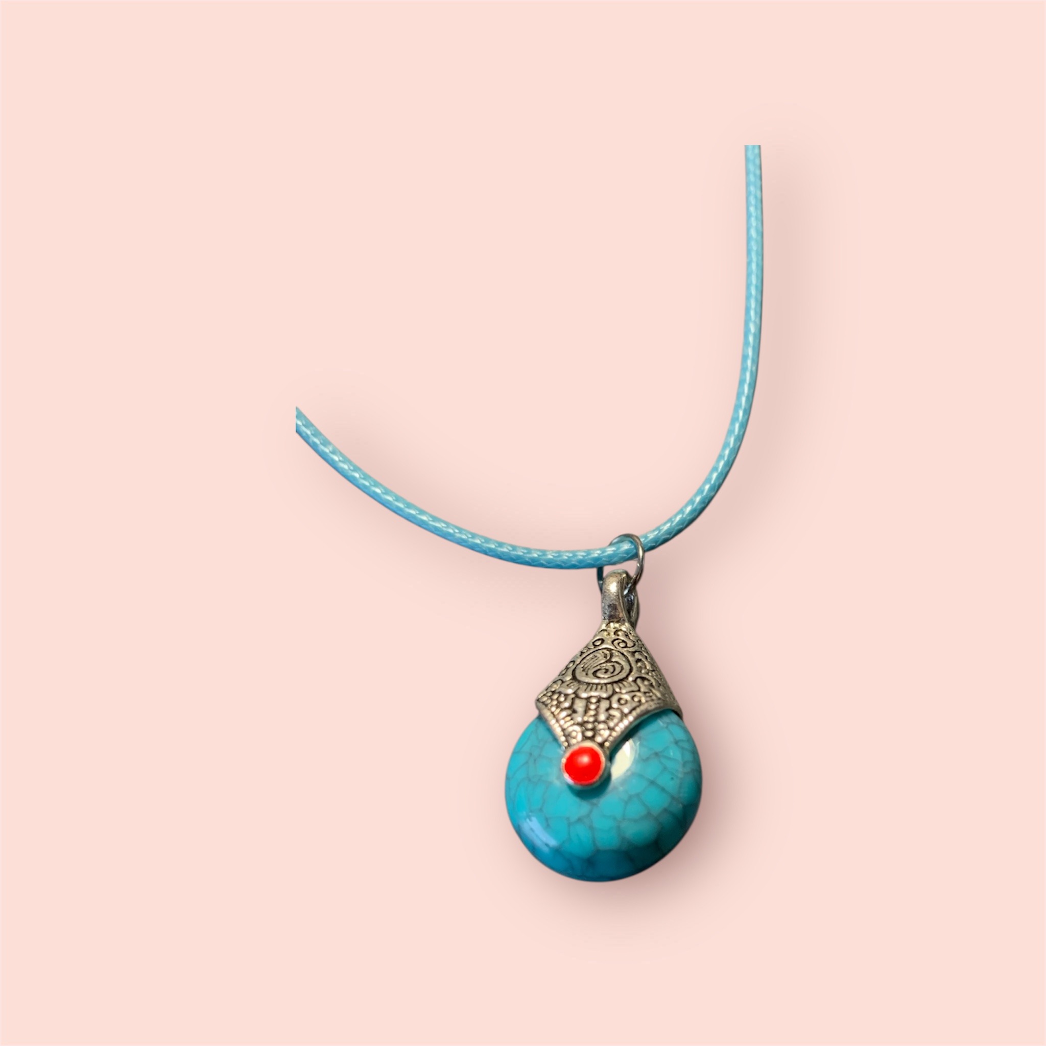 Blue Veined Tibetan style necklace
