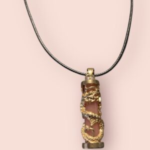 Peach Dragon Column Necklace