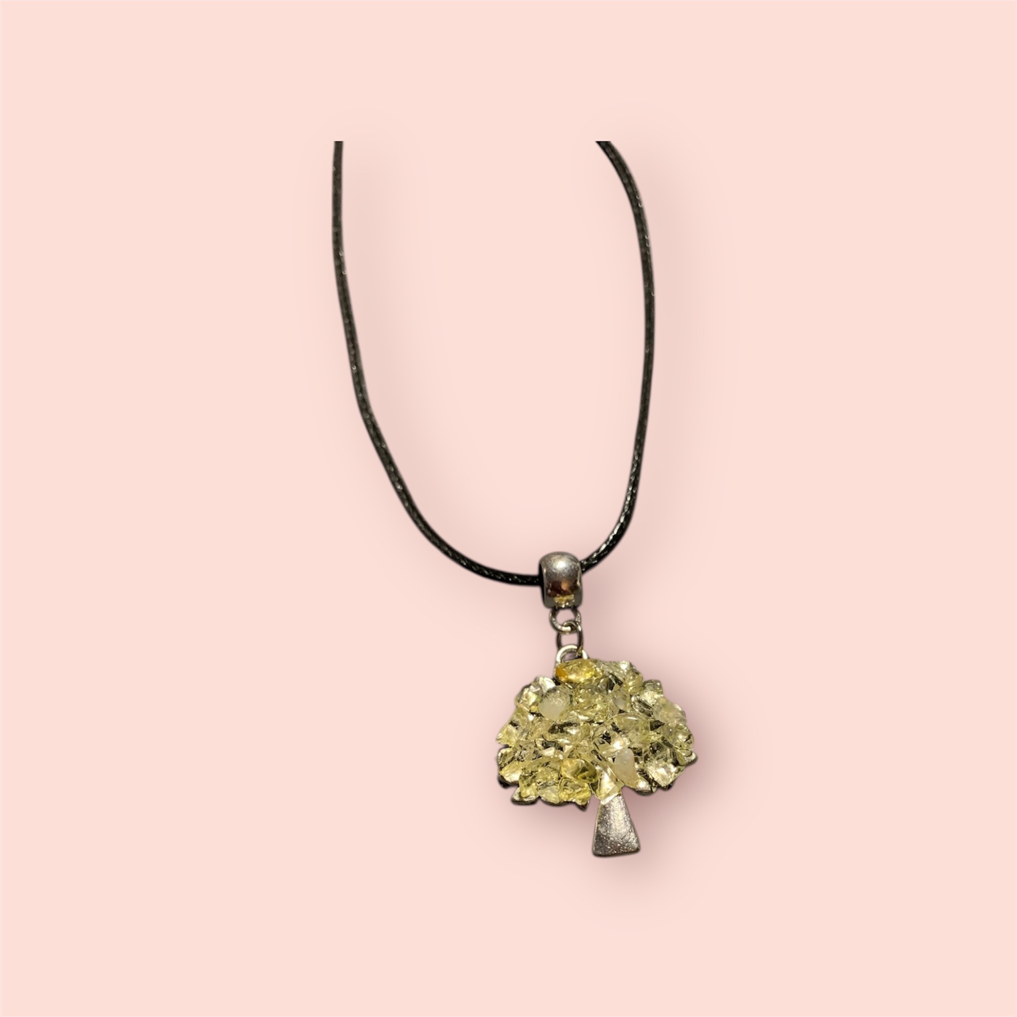 Yellow Stone Tree Necklace