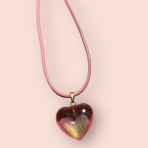 Light Pink and Yellow Heart Necklace