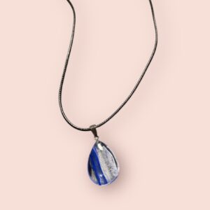 Blue and White Teardrop Necklace