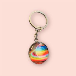 Colourful Saturn Keychain
