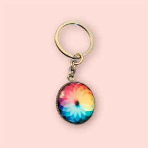 Abstract Flower Keychain