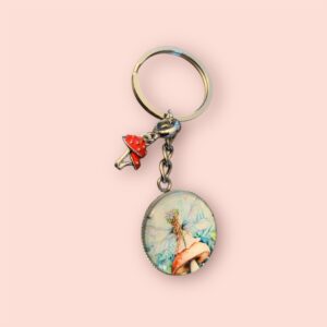 Fairy on Mushroom Keychain