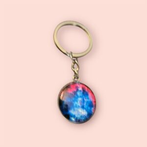 Red and Blue Nebula Keychain