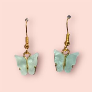 Blue winged butterfly earrings
