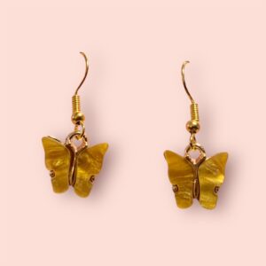 Golden Winged Butterfly Earrings