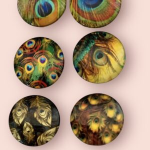 Yellow Peacock Feather magnets