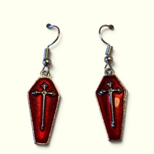 Red Coffin Earrings