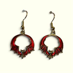 Red Bat Earrings