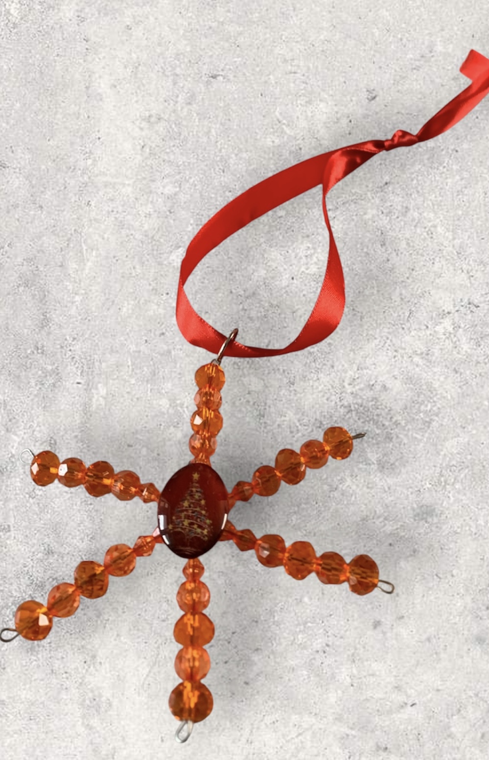 Orange Star Christmas Tree Decoration